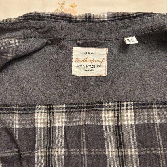 Men's Plaid Cotton Flannel Shirt by Weatherproof - Size XL - Picture 7 of 10